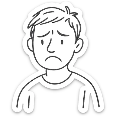 disappointed young man sticker