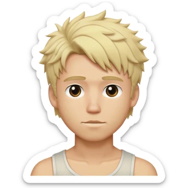 blonde male hair textured crop top with choppy finish sticker