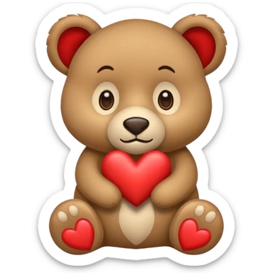 Oso con ojos de corazón  sticker