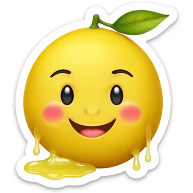 Puke emoji inside of lemon  sticker