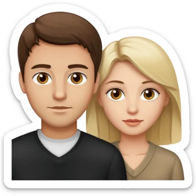 Light brown brunette man having sex with white blonde woman hazel eyes  sticker