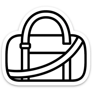 all white duffle bag with white strap sticker