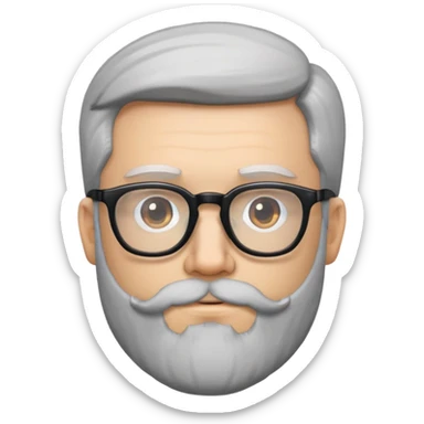 guy with beard and glasses with a side part going to his right sticker