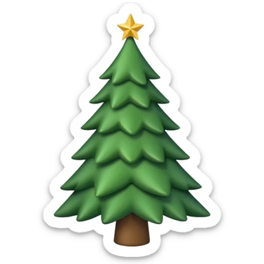 generate simple green christmas tree without toys sticker