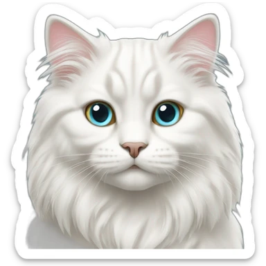 white Siberian cat sticker