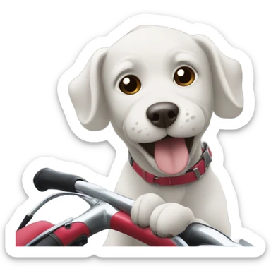 dog on a bike  sticker