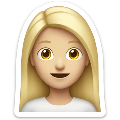 Blond hair girl with a smartphone sticker