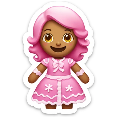 Pink gingerbread girl sticker
