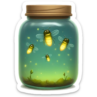 Fireflies in a jar sticker