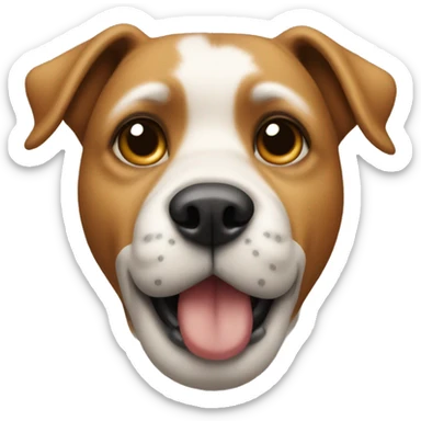 a dog whose nose resembles a pin sticker