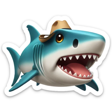 Tiburón con sombrero ancho sticker