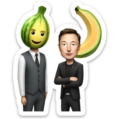 Melone mit elon musk sticker