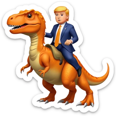 Donald Trump riding t-rex sticker
