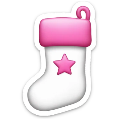 white and pink christmas stocking sticker