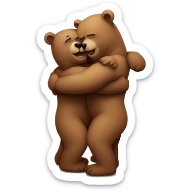 2 bears hugs  sticker