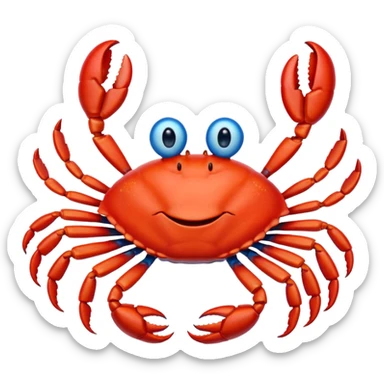 red crab and blue sprut are friends sticker