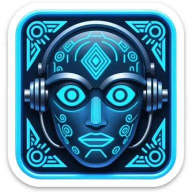 neon cyberpunk-themed icon representing artistic talent sticker