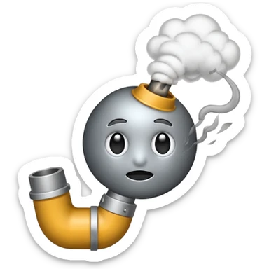 Emoji smoking crack pipe sticker