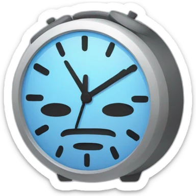 sleep face and clock located upper right sticker