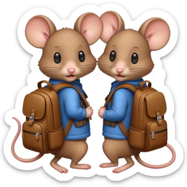 mice with backpacks sticker