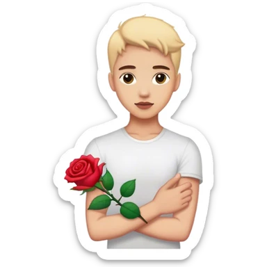 Blooming rose on arm sticker