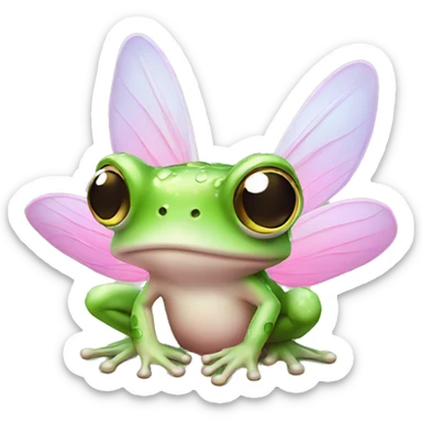 Fairy frog with pink wings  sticker