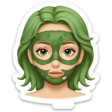 girl with clay face mask on sticker