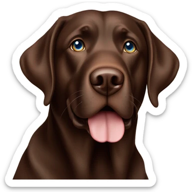 big adult male chocolate lab with blue eyes  sticker