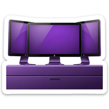 3 dark violet wide screen monitors sticker