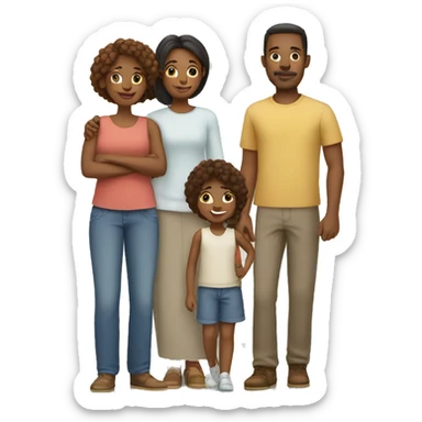 family with three children all people  are white sticker