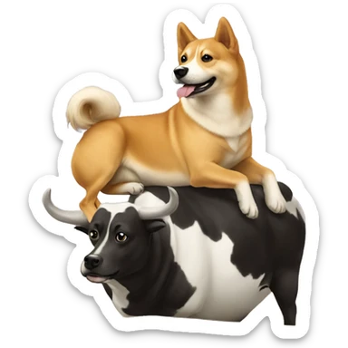 DOGE sit on a bull's head sticker