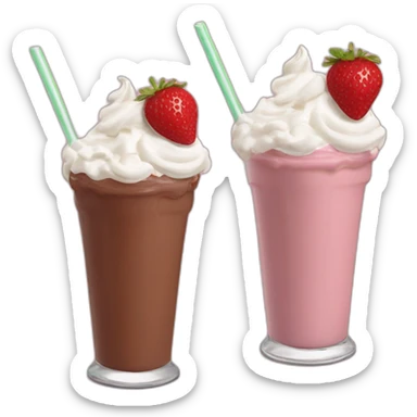 Carmel strawberry chocolate milkshake with whipped cream vegan  sticker