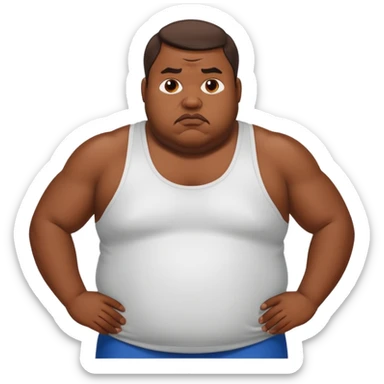a fat man work out sticker