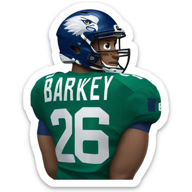 Saquon Barkley in Green Eagles jersey with number 26 sticker