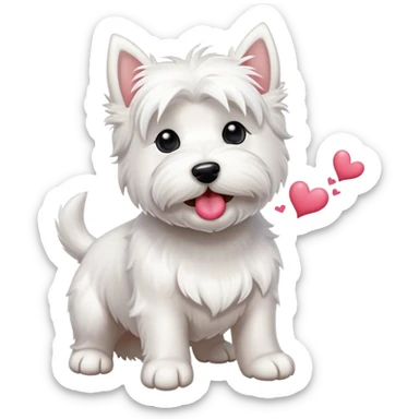 Westie dot blowing a kiss sticker