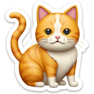 cat pooping icon sticker