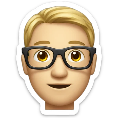 British Computer technician with glasses sticker