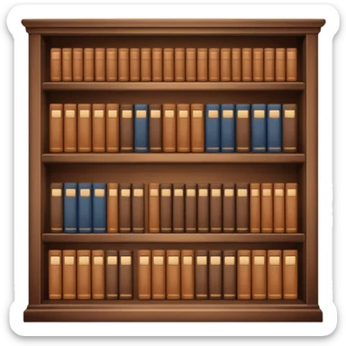 Brown bookshelves with books different shades of brown sticker