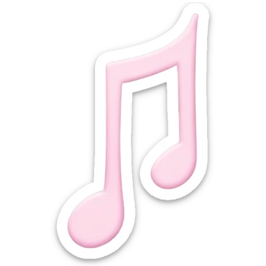 Pale pink music note with pale pink heart  sticker