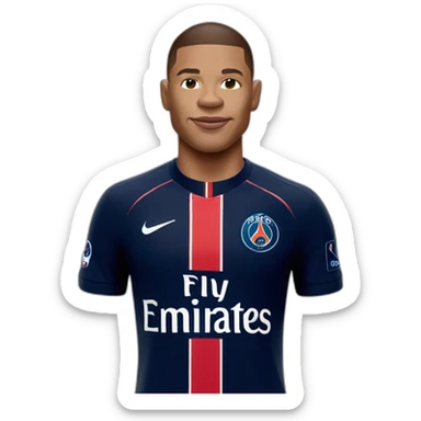 Kylian Mbappé with PSG jersey sticker
