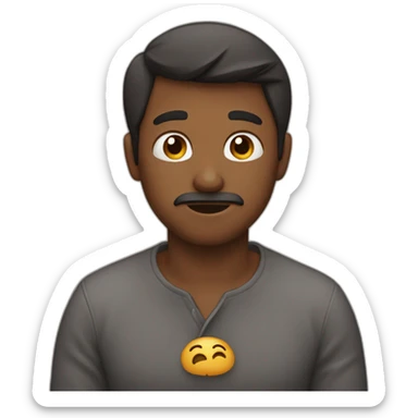 Man saying sorry while holding ears sticker