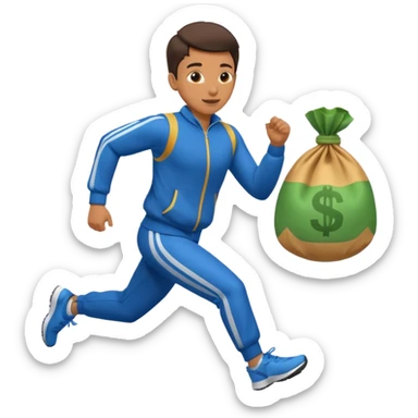 Robber running with Money bag sticker