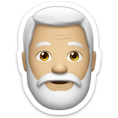 A heavy man white hair and beard around face sticker