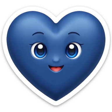 Dark blue heart with the words Hi cutie in the middle  sticker