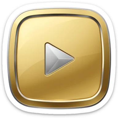 YouTube golden play button with silver edges sticker