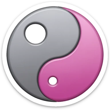 Yin Yang grey and light magenta  sticker