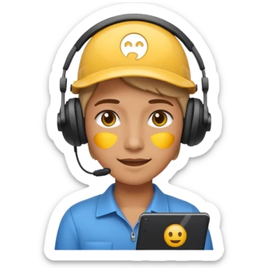 Emoji operator in headset sticker