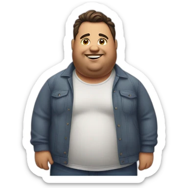 Fat gay guy sticker