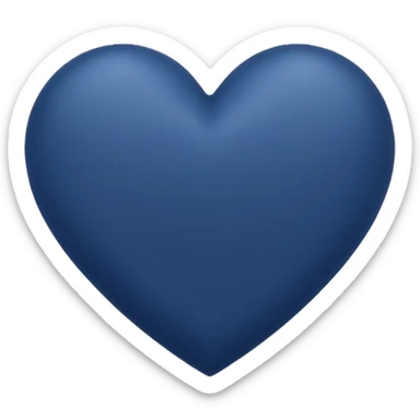 NAVY BLUE heart emoji, less reflective markings on top  sticker