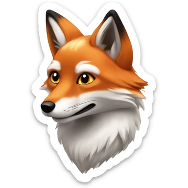 Digital draw of a fox sticker
